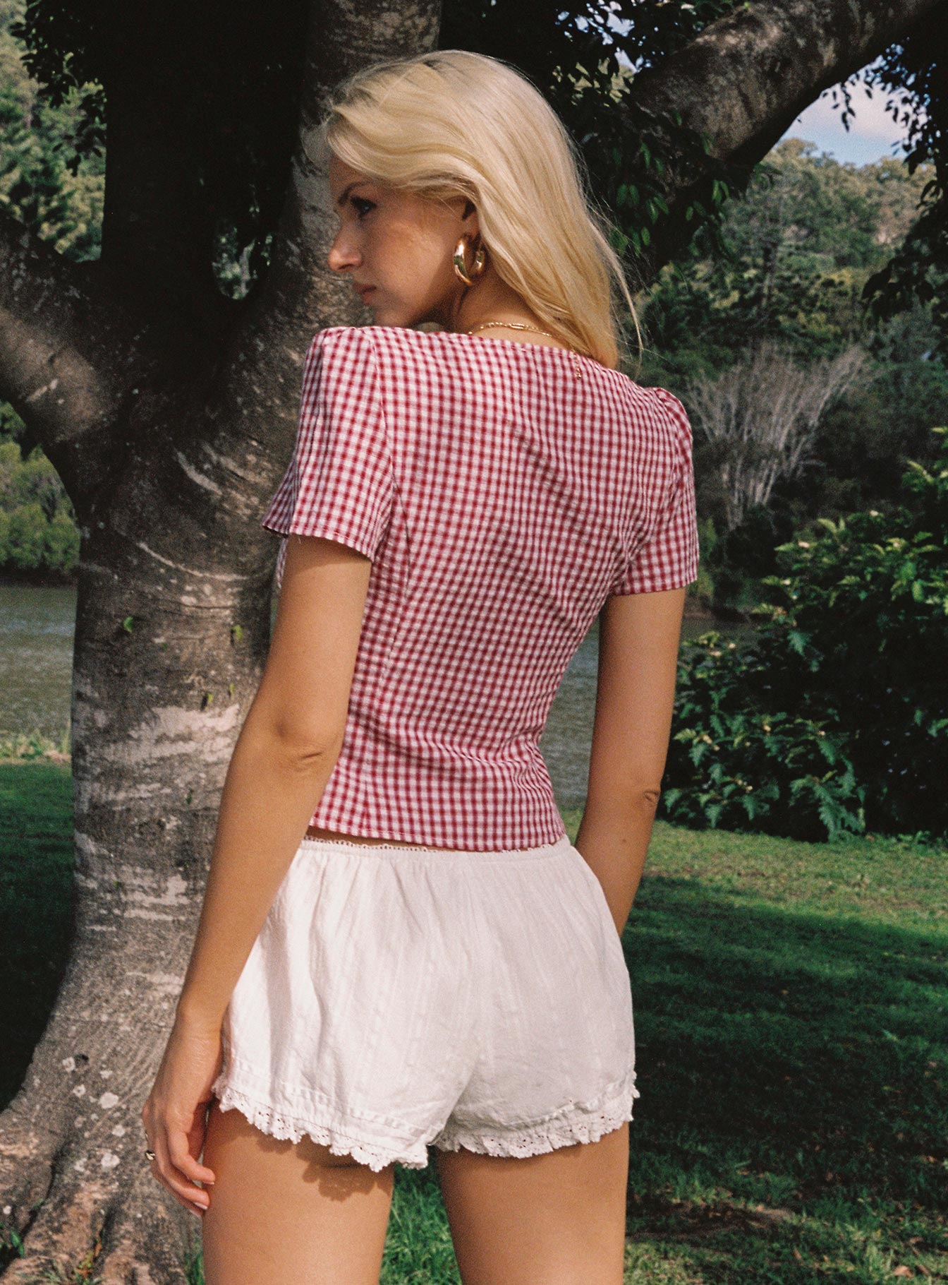 Skye | Red Gingham Top